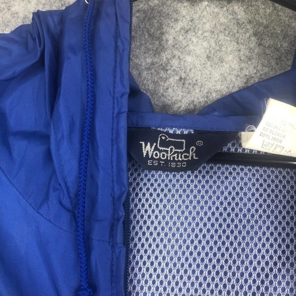 Vintage Woolrich Jacket Mens Size Medium Vented Raincoat Anorak Lightweight Blue - Picture 5 of 11